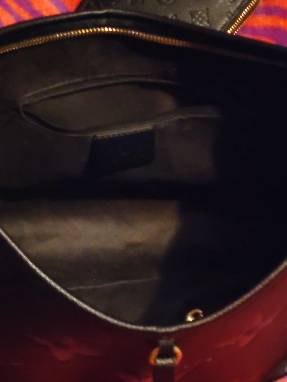 Louis Vuitton Black Embossed Shoulder Bag with Coin Pouch